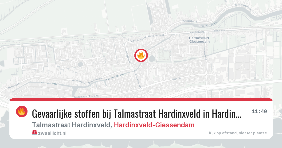 Gevaarlijke stoffen bij Talmastraat Hardinxveld in Hardinxveld-Giessendam — 3 jun 2026