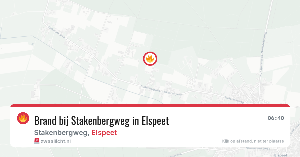 Brand bij Stakenbergweg in Elspeet — 16 jul 2026