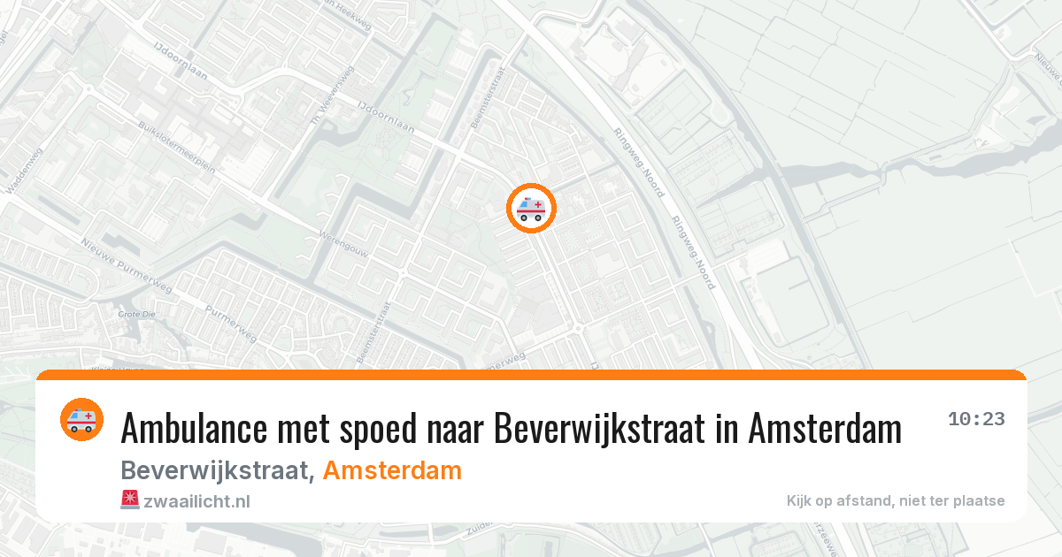 Ambulance met spoed naar Beverwijkstraat in Amsterdam — 12 aug 2026