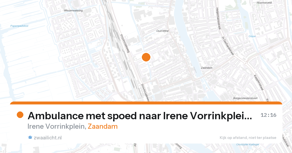 Ambulance met spoed naar Irene Vorrinkplein in Zaandam — 28 aug 2026