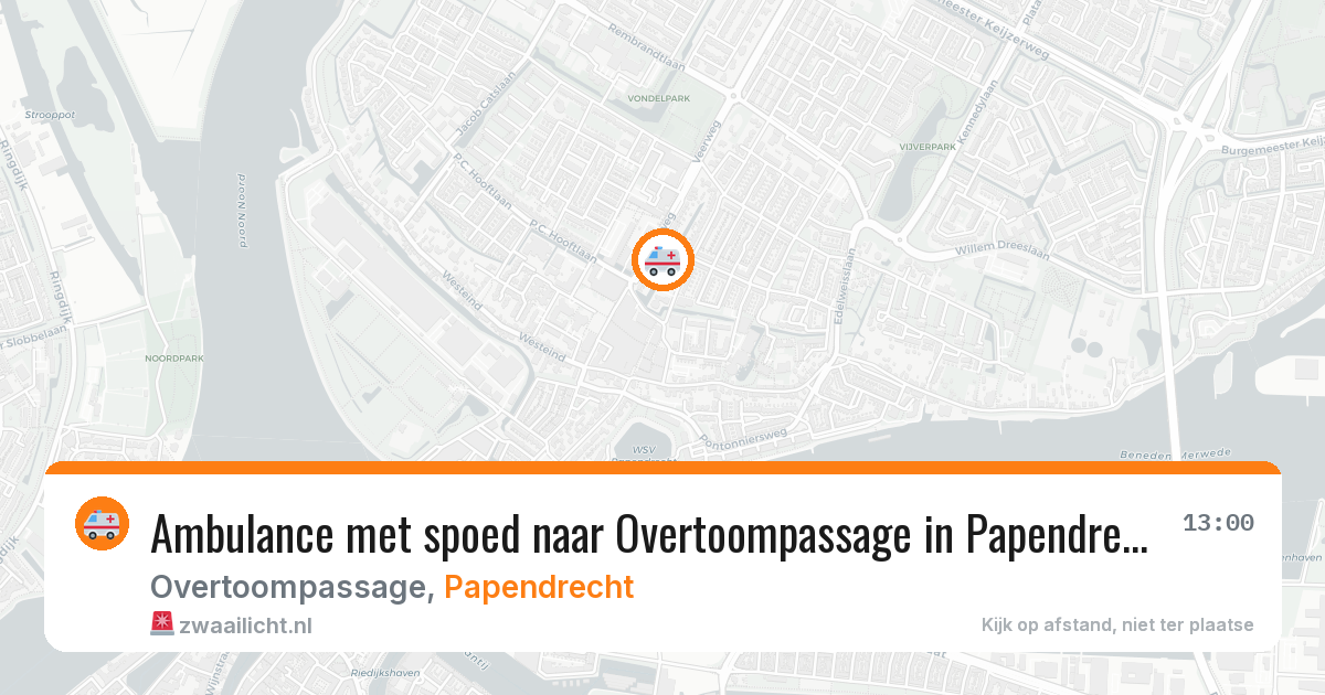 Ambulance met spoed naar Overtoompassage in Papendrecht — 24 jun 2026