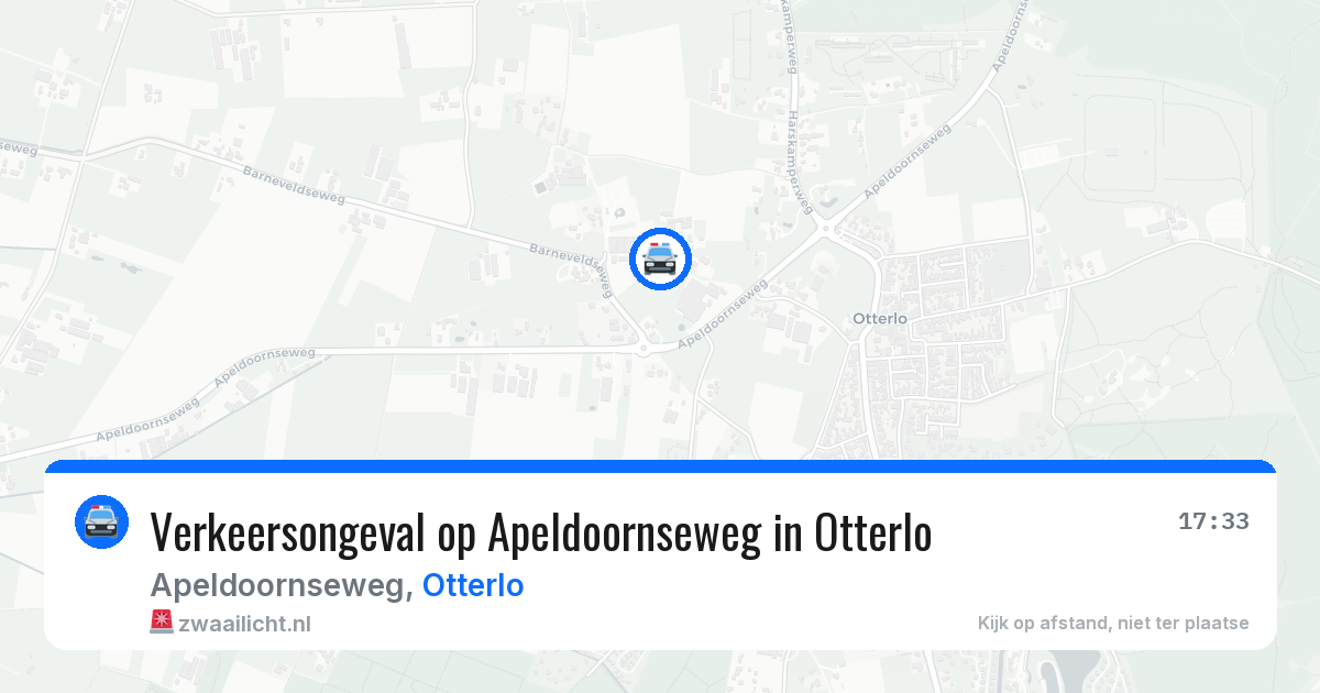 Verkeersongeval op Apeldoornseweg in Otterlo — 24 apr 2026