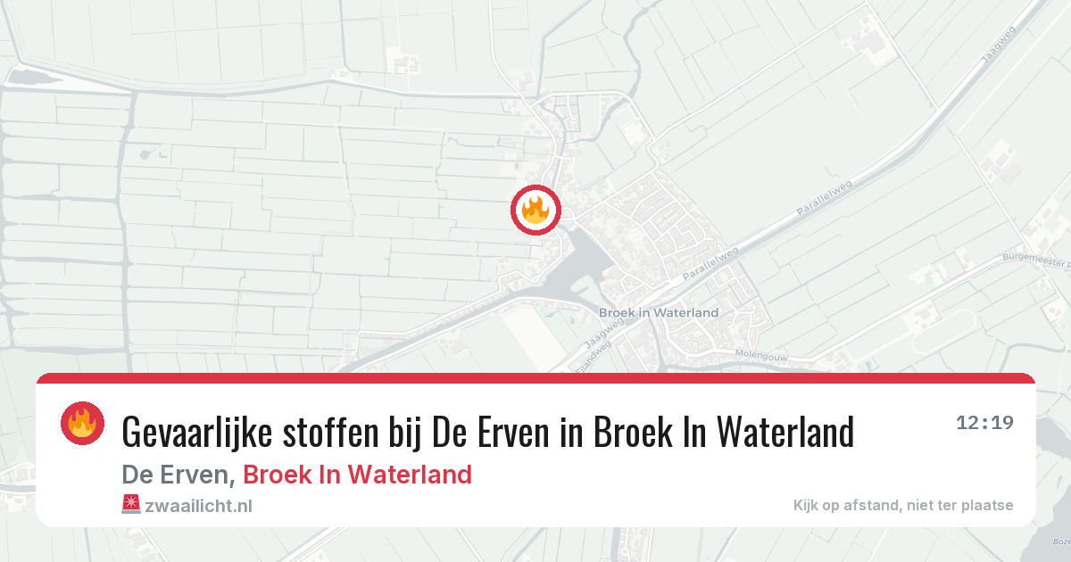 Gevaarlijke stoffen bij De Erven in Broek In Waterland — 21 jul 2026