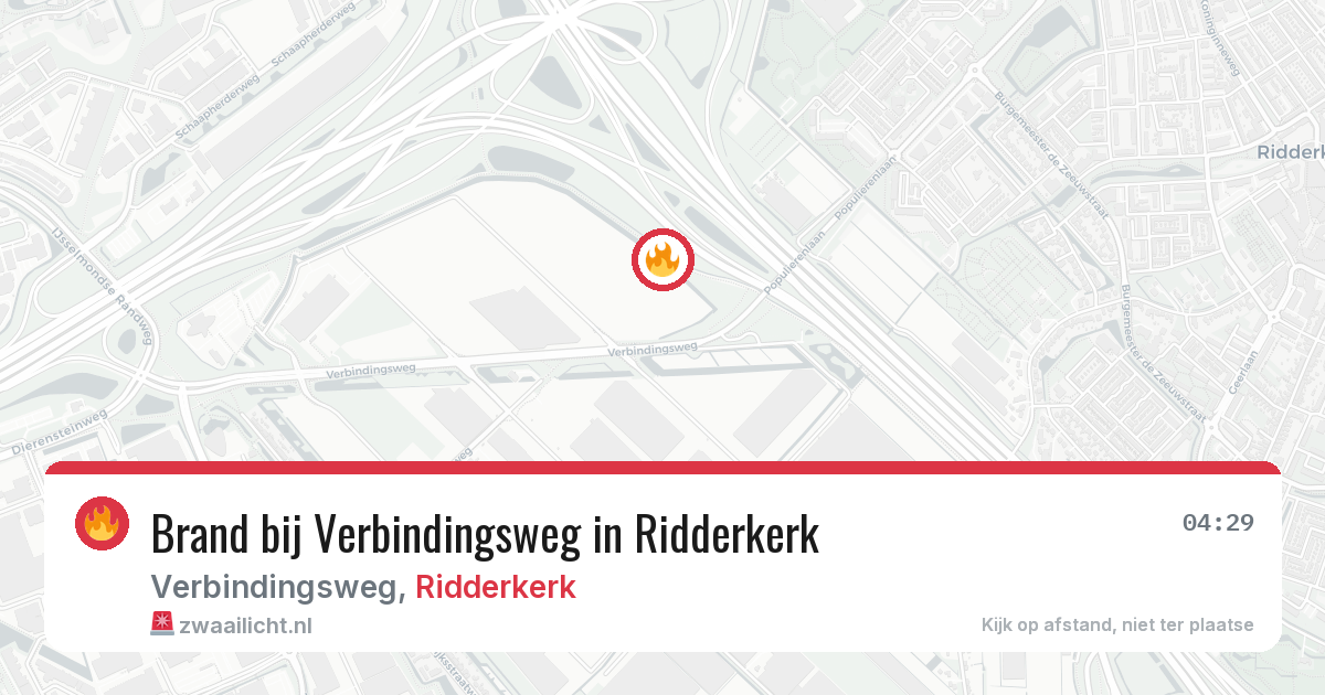 Brand bij Verbindingsweg in Ridderkerk — 30 jul 2026