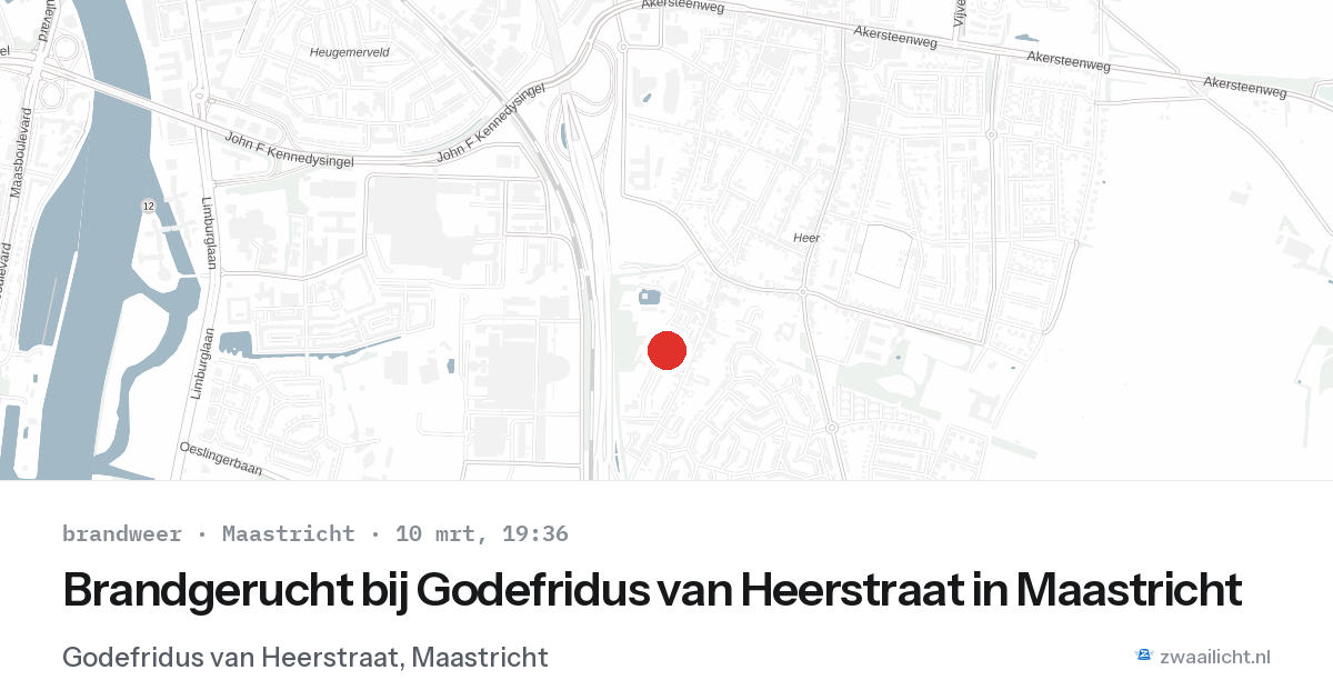 Brandgerucht bij Godefridus van Heerstraat in Maastricht — 10 mrt 2026