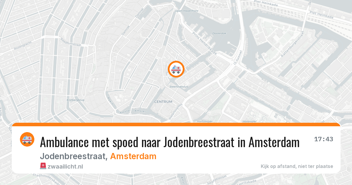 Ambulance met spoed naar Jodenbreestraat in Amsterdam — 13 aug 2026