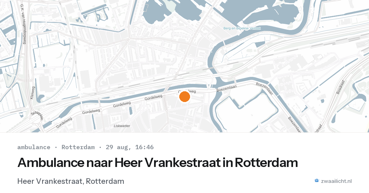 Ambulance naar Heer Vrankestraat in Rotterdam — 29 aug 2026
