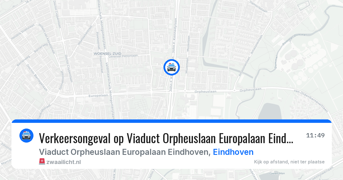 Verkeersongeval op Viaduct Orpheuslaan Europalaan Eindhoven in Eindhoven — 24 mrt 2026