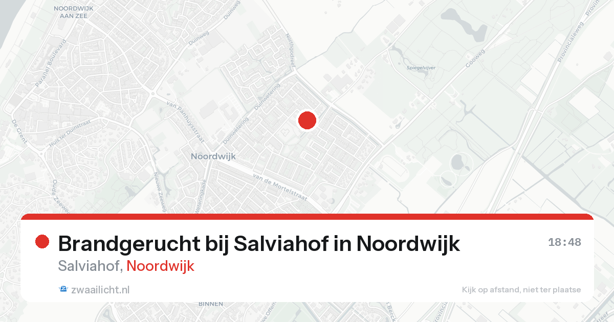 Brandgerucht bij Salviahof in Noordwijk — 21 feb 2026