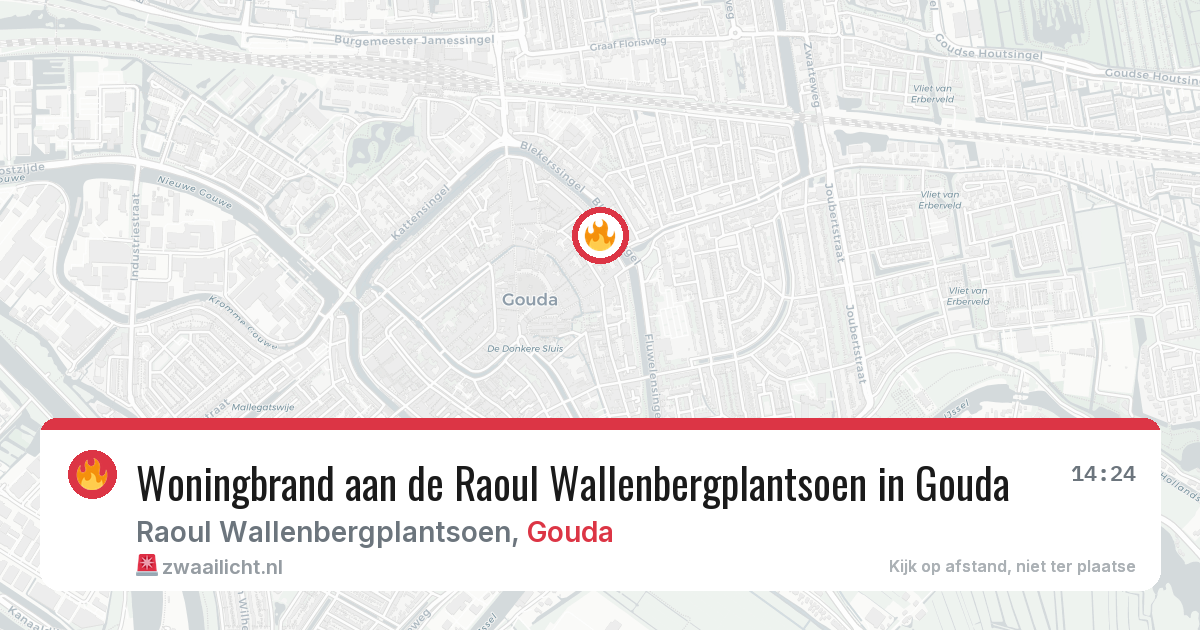 Woningbrand aan de Raoul Wallenbergplantsoen in Gouda — 13 jun 2026