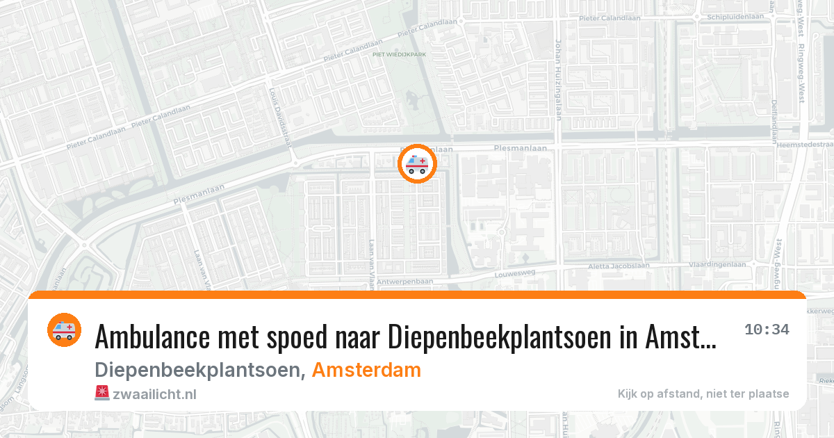 Ambulance met spoed naar Diepenbeekplantsoen in Amsterdam — 19 jun 2026