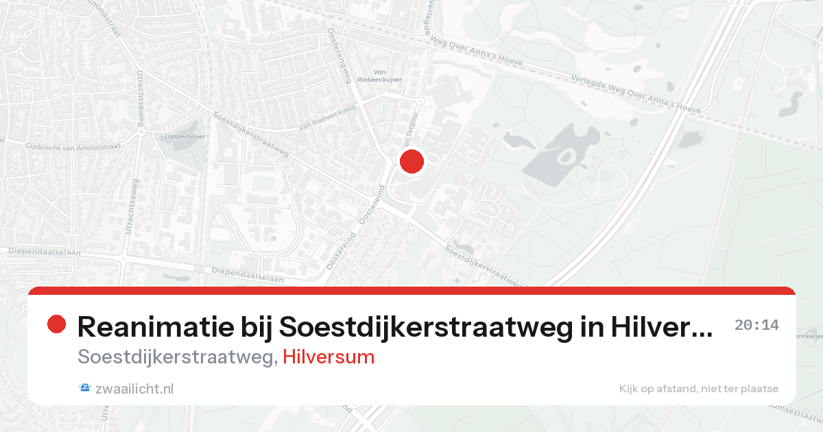 Reanimatie bij Soestdijkerstraatweg in Hilversum — 21 aug 2026