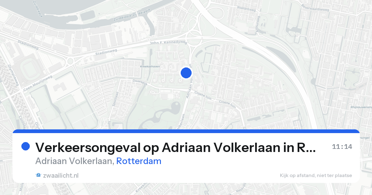 Verkeersongeval op Adriaan Volkerlaan in Rotterdam — 22 aug 2026