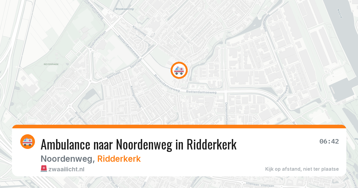 Ambulance naar Noordenweg in Ridderkerk — 16 jun 2026