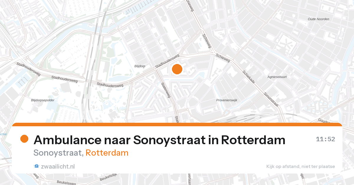 Ambulance naar Sonoystraat in Rotterdam — 28 aug 2026