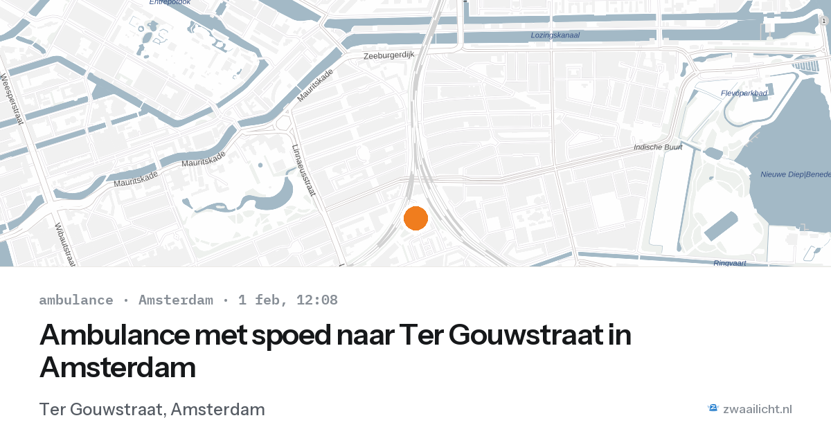Ambulance met spoed naar Ter Gouwstraat in Amsterdam — 1 feb 2026