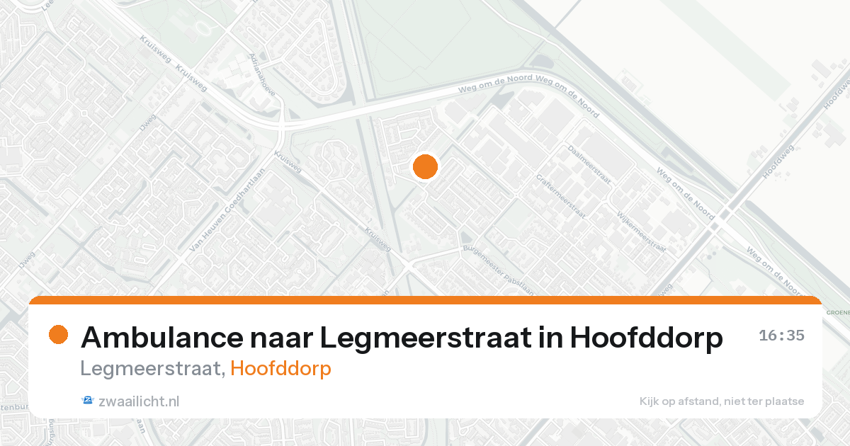 Ambulance naar Legmeerstraat in Hoofddorp — 31 mei 2026