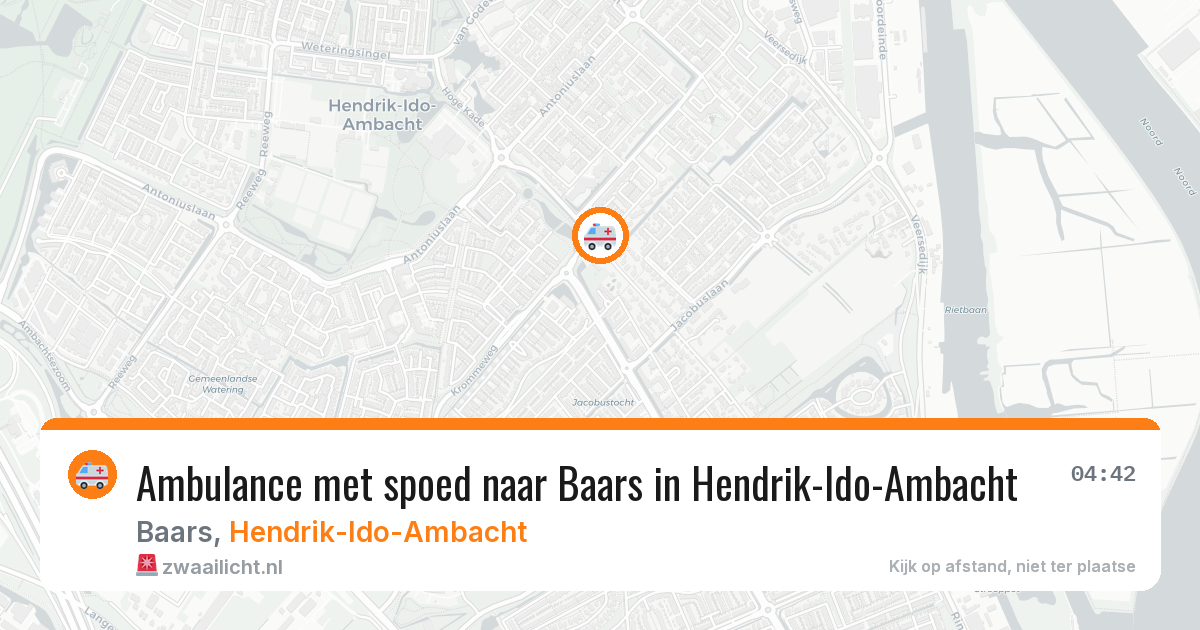Ambulance met spoed naar Baars in Hendrik-Ido-Ambacht — 6 jun 2026