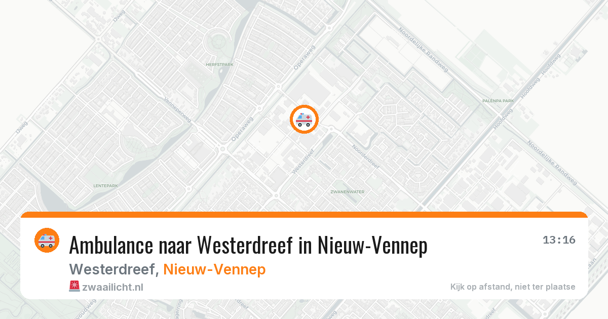 Ambulance naar Westerdreef in Nieuw-Vennep — 20 jul 2026