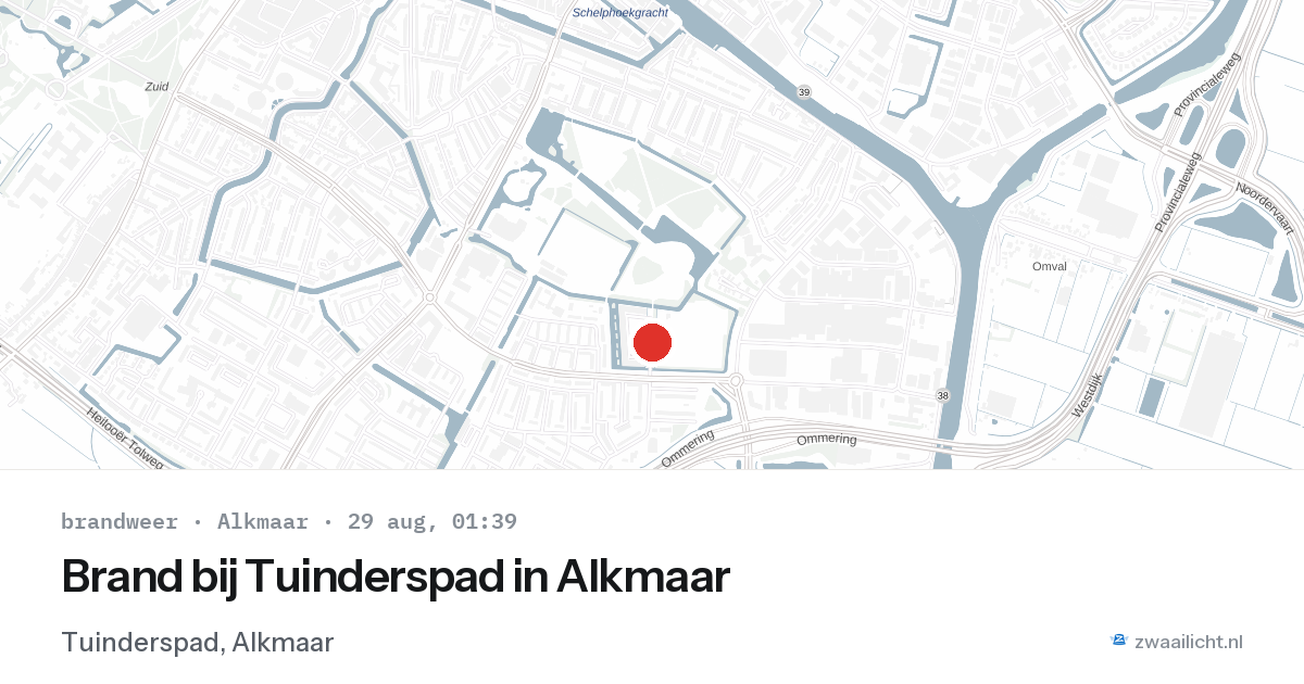 Brand bij Tuinderspad in Alkmaar — 28 aug 2026
