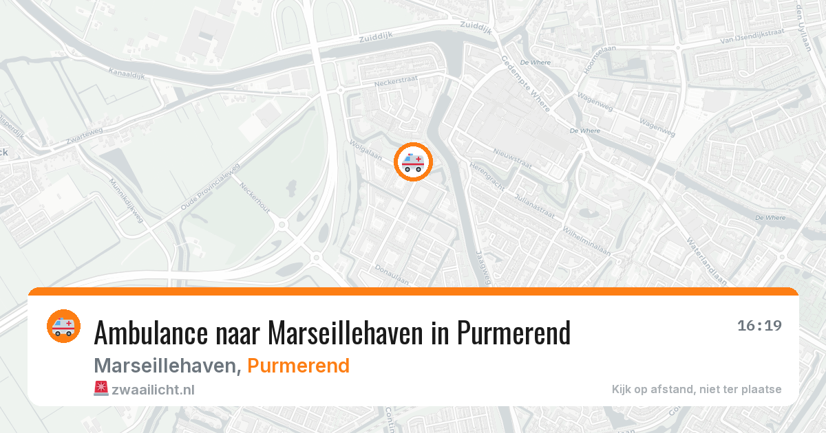 Ambulance naar Marseillehaven in Purmerend — 9 apr 2026