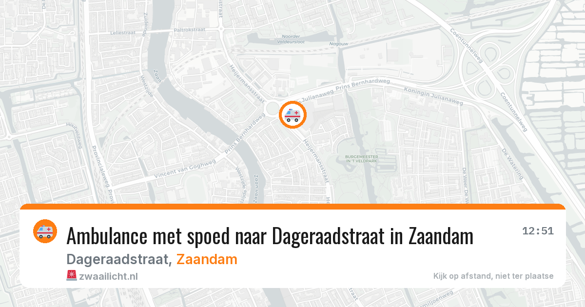 Ambulance met spoed naar Dageraadstraat in Zaandam — 21 feb 2026