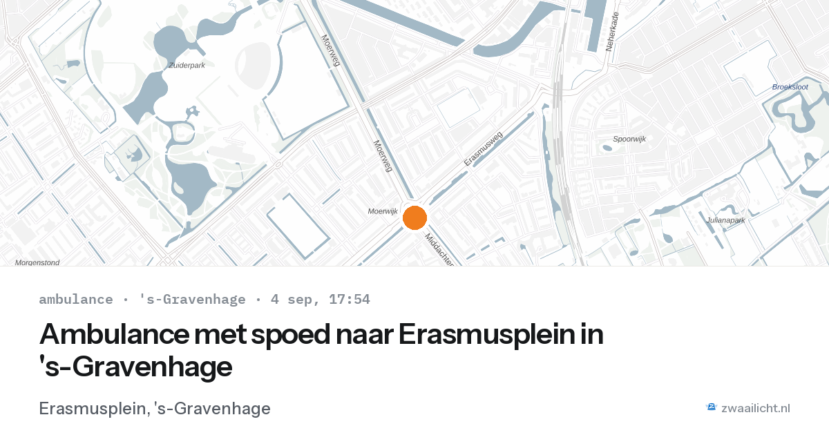 Ambulance met spoed naar Erasmusplein in 's-Gravenhage — 4 sep 2026