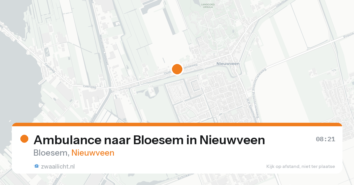 Ambulance naar Bloesem in Nieuwveen — 20 aug 2026