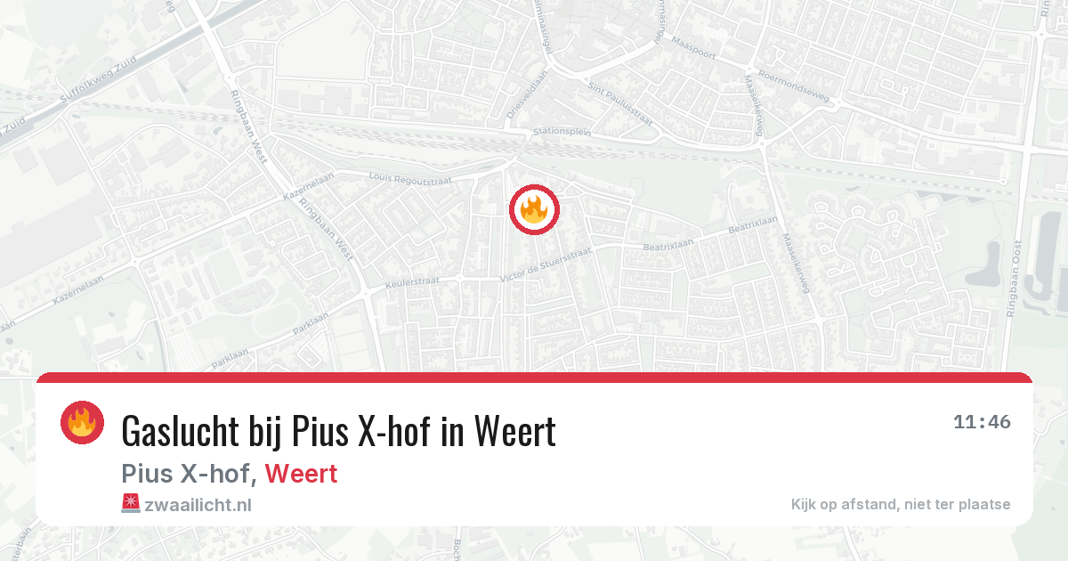 Gaslucht bij Pius X-hof in Weert — 13 mei 2026