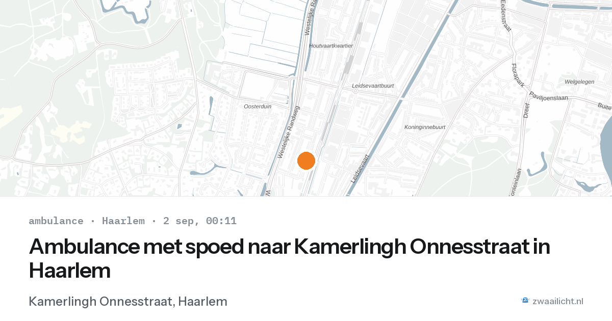 Ambulance met spoed naar Kamerlingh Onnesstraat in Haarlem — 1 sep 2026
