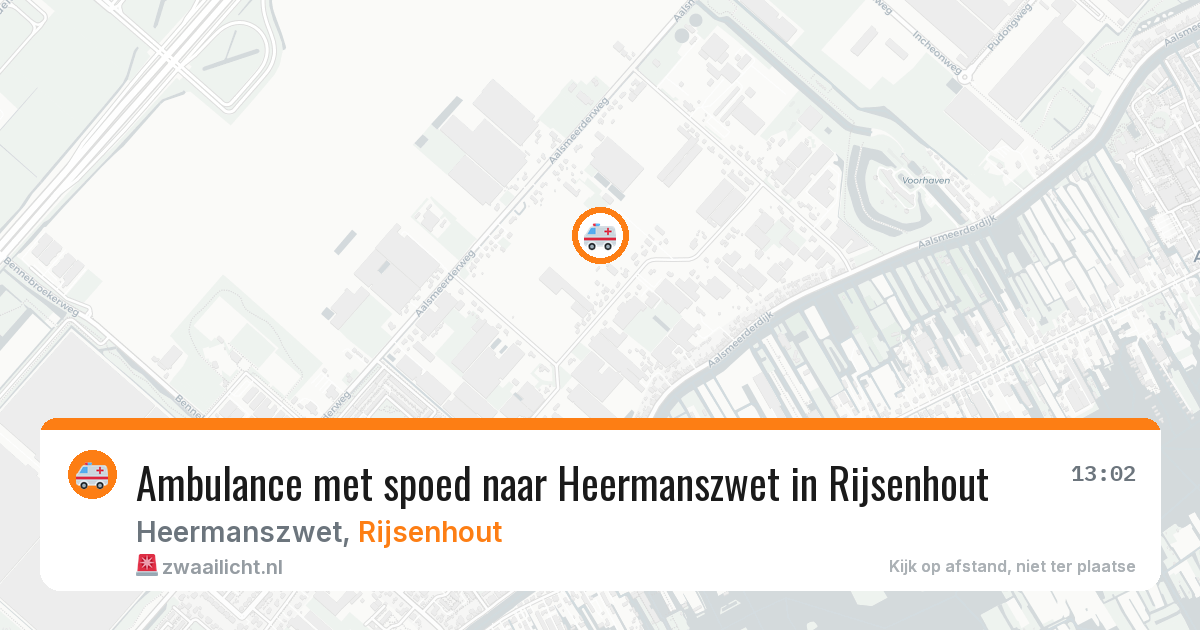 Ambulance met spoed naar Heermanszwet in Rijsenhout — 13 aug 2026