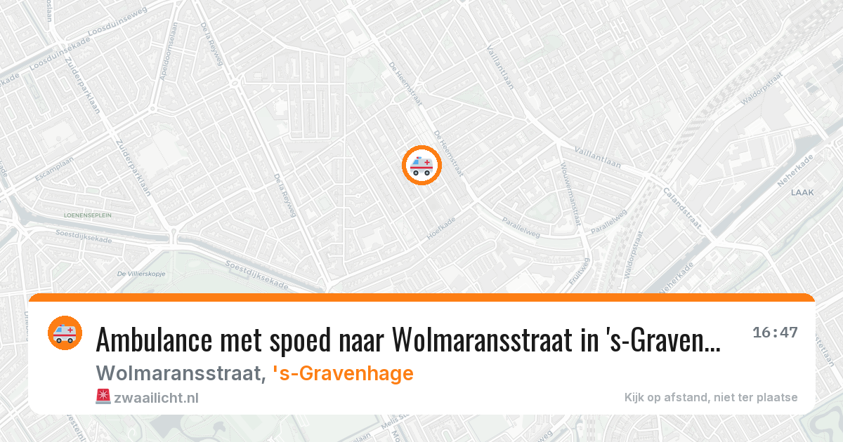 Ambulance met spoed naar Wolmaransstraat in 's-Gravenhage — 4 mei 2026