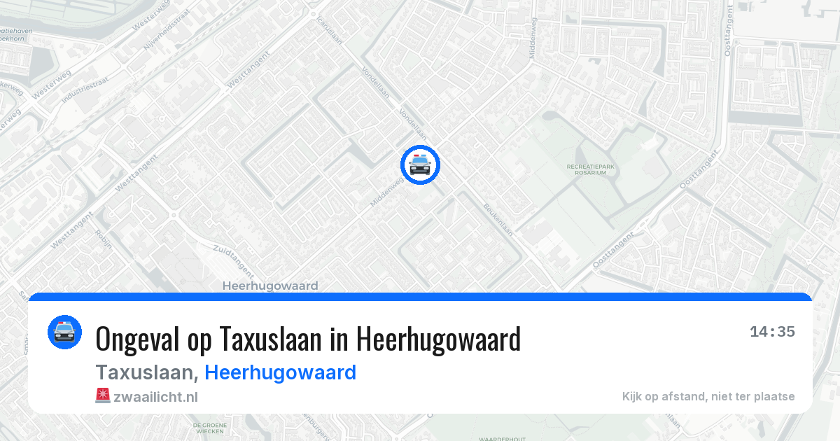 Ongeval op Taxuslaan in Heerhugowaard — 23 apr 2026