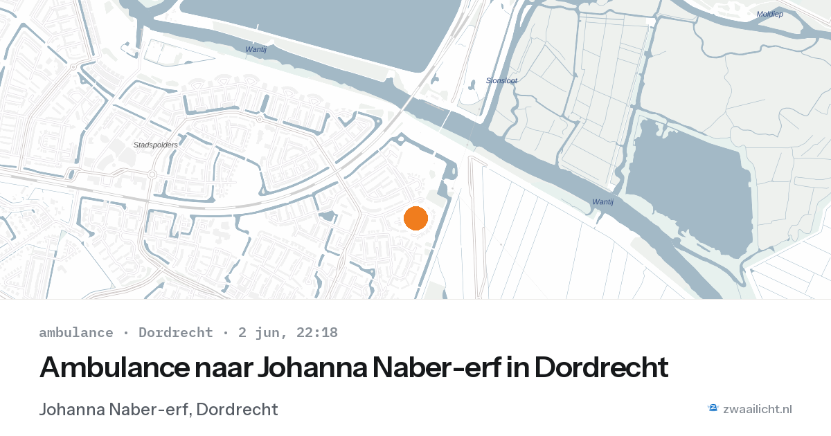 Ambulance naar Johanna Naber-erf in Dordrecht — 2 jun 2026