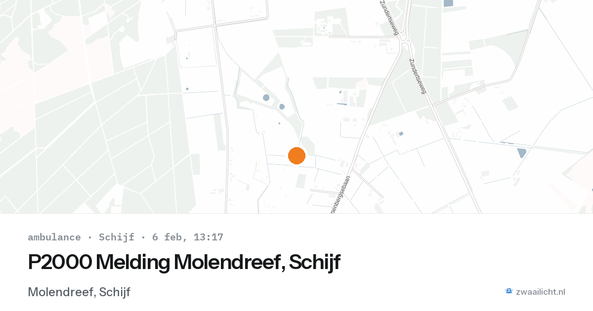 P2000 Melding Molendreef, Schijf — 6 feb 2026