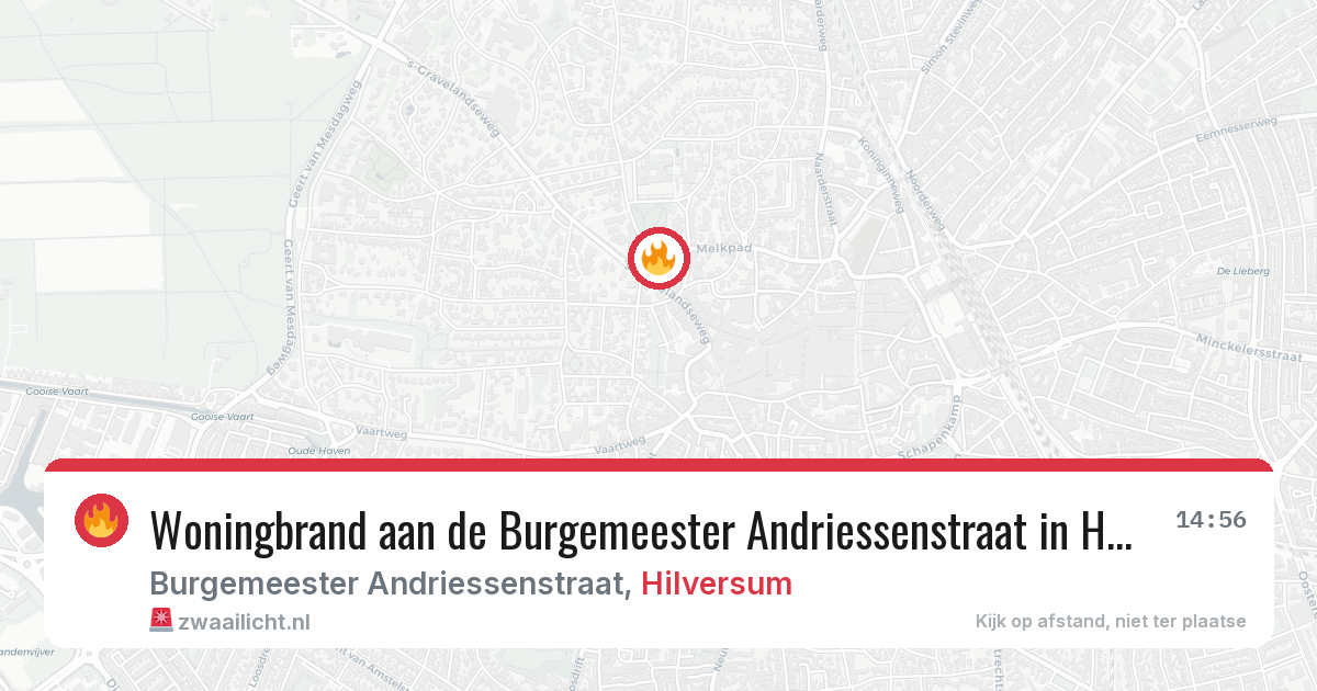Woningbrand aan de Burgemeester Andriessenstraat in Hilversum — 15 apr 2026