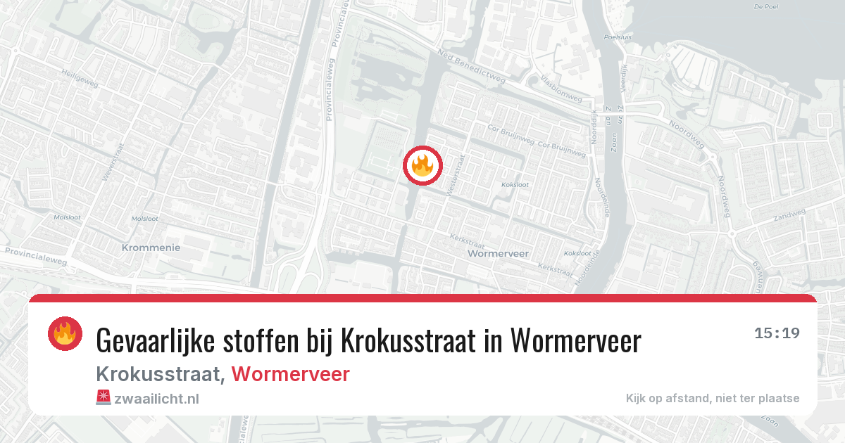 Gevaarlijke stoffen bij Krokusstraat in Wormerveer — 22 mrt 2026