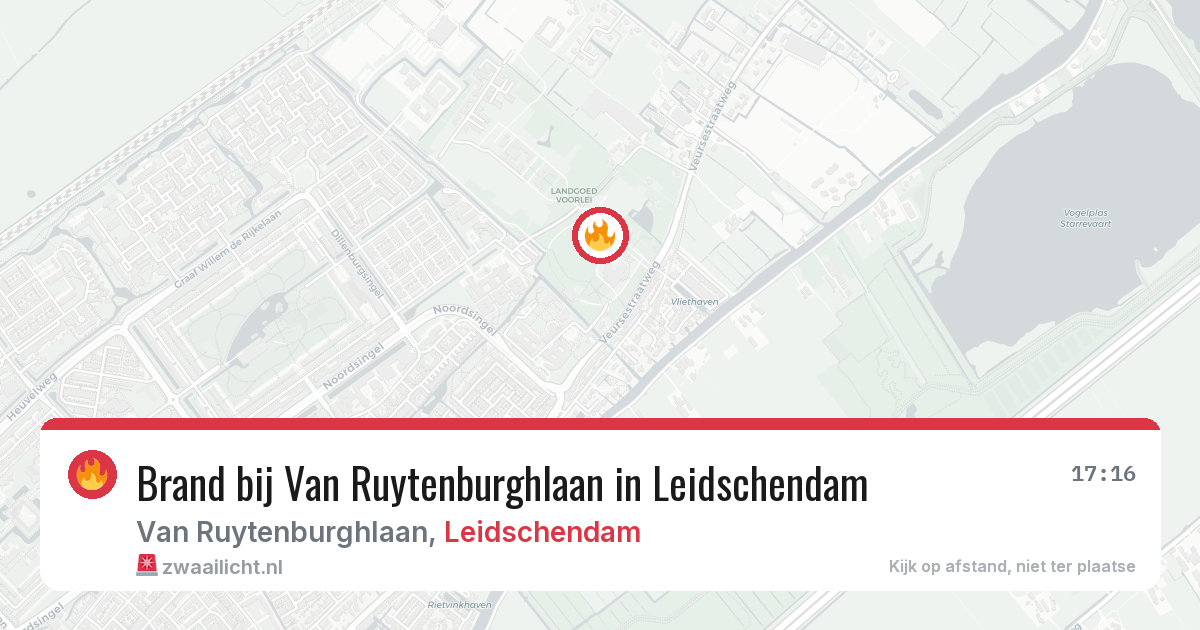 Brand bij Van Ruytenburghlaan in Leidschendam — 19 mrt 2026