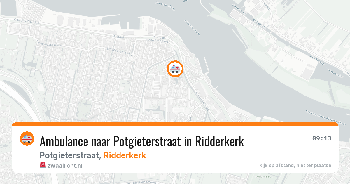 Ambulance naar Potgieterstraat in Ridderkerk — 25 jul 2026