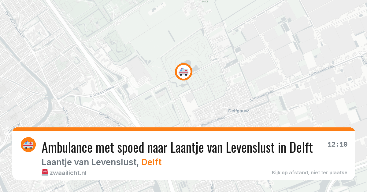 Ambulance met spoed naar Laantje van Levenslust in Delft — 21 mrt 2026