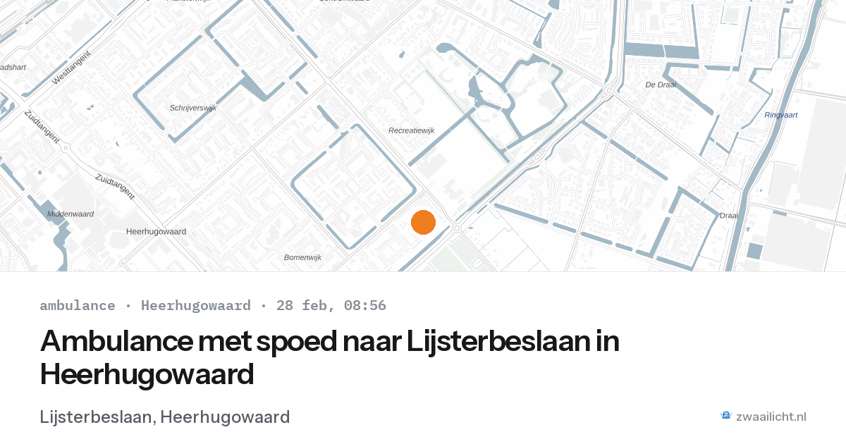 Ambulance met spoed naar Lijsterbeslaan in Heerhugowaard — 28 feb 2026