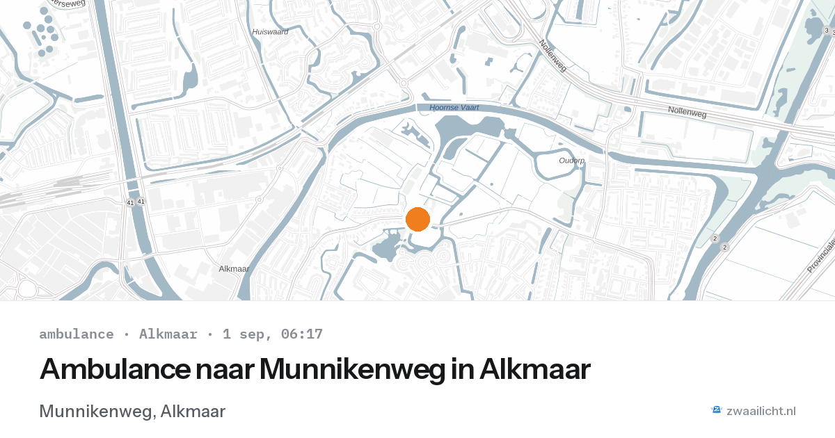 Ambulance naar Munnikenweg in Alkmaar — 1 sep 2026