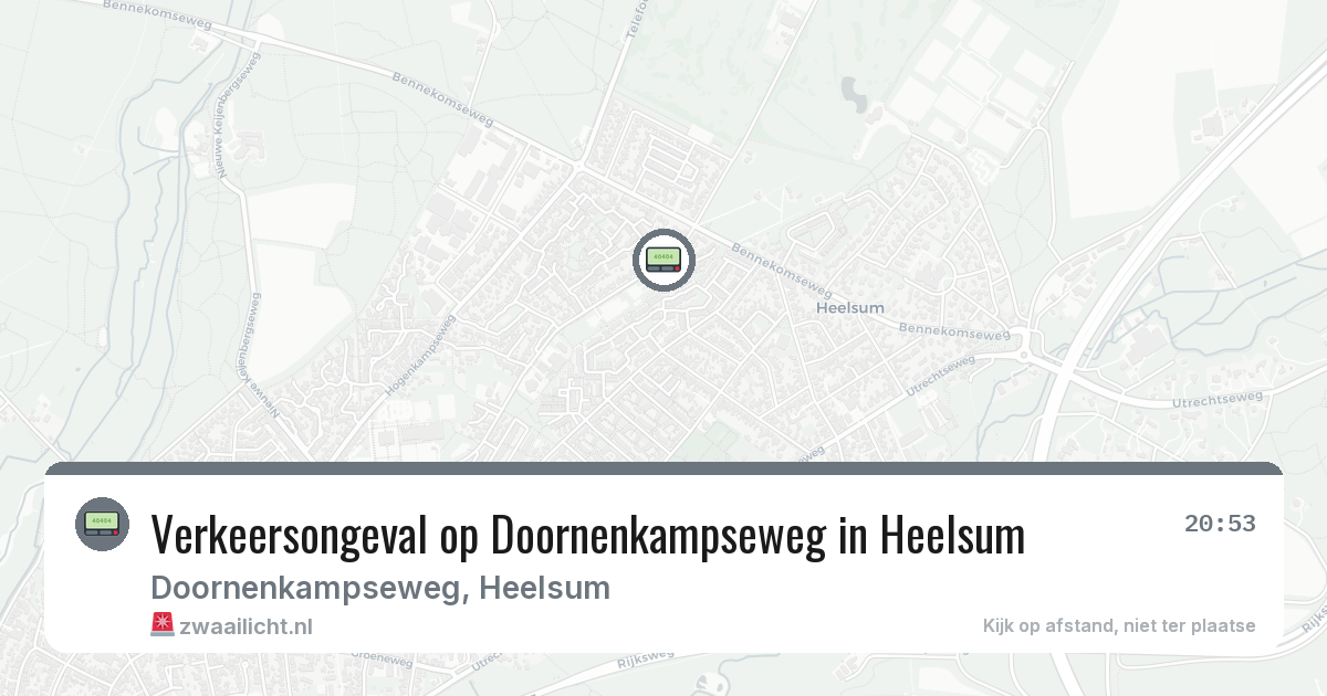 Verkeersongeval op Doornenkampseweg in Heelsum — 23 jun 2026