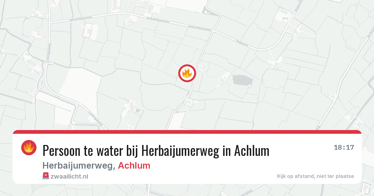 Persoon te water bij Herbaijumerweg in Achlum — 6 jul 2026