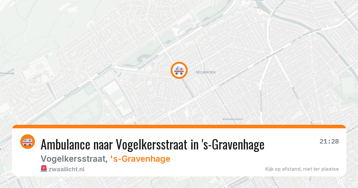 Ambulance naar Vogelkersstraat in 's-Gravenhage — 21 jun 2026