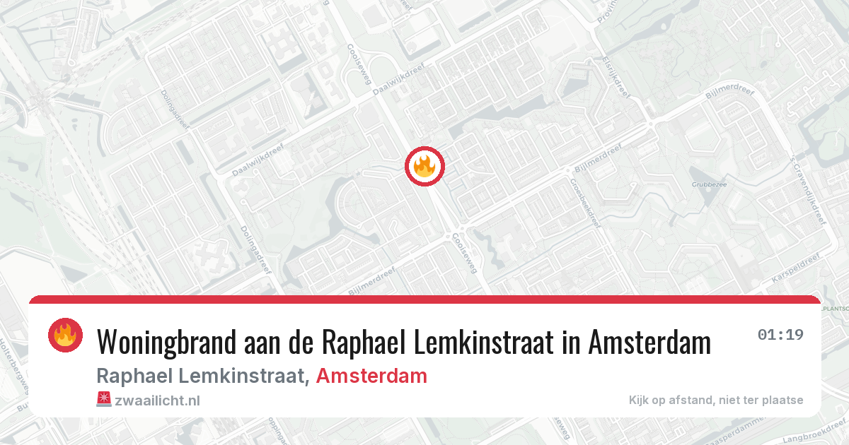 Woningbrand aan de Raphael Lemkinstraat in Amsterdam — 17 mei 2026