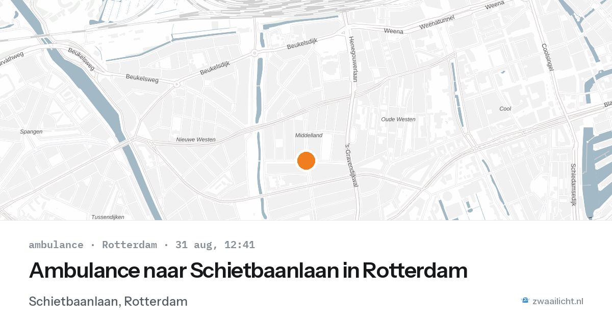 Ambulance naar Schietbaanlaan in Rotterdam — 31 aug 2026