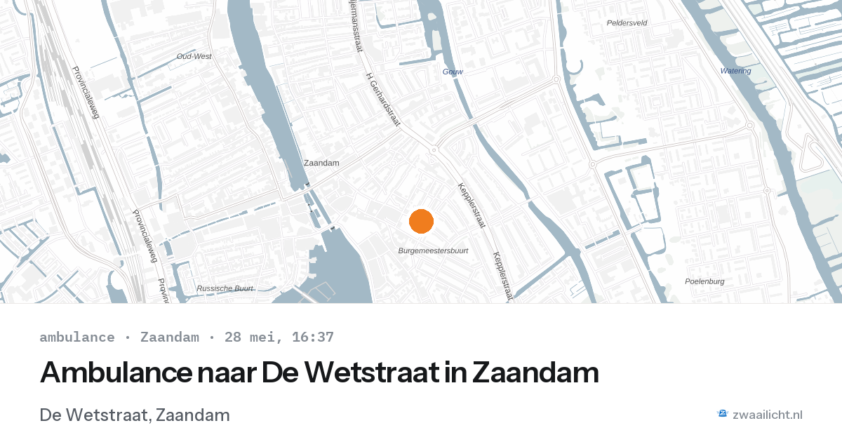 Ambulance naar De Wetstraat in Zaandam — 28 mei 2026