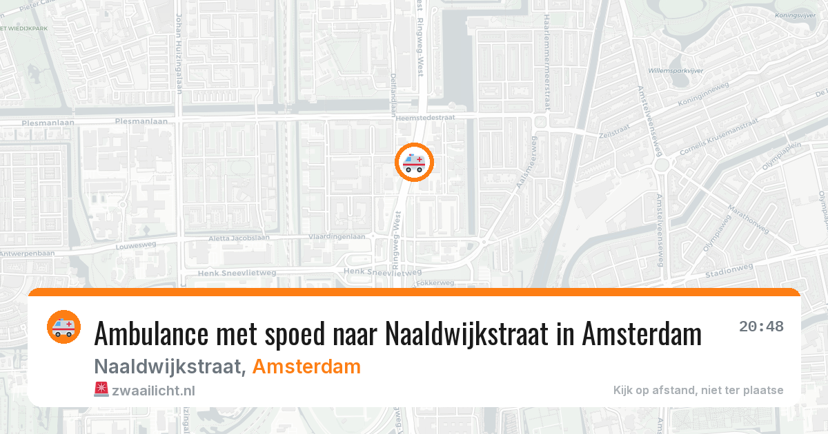 Ambulance met spoed naar Naaldwijkstraat in Amsterdam — 4 mei 2026