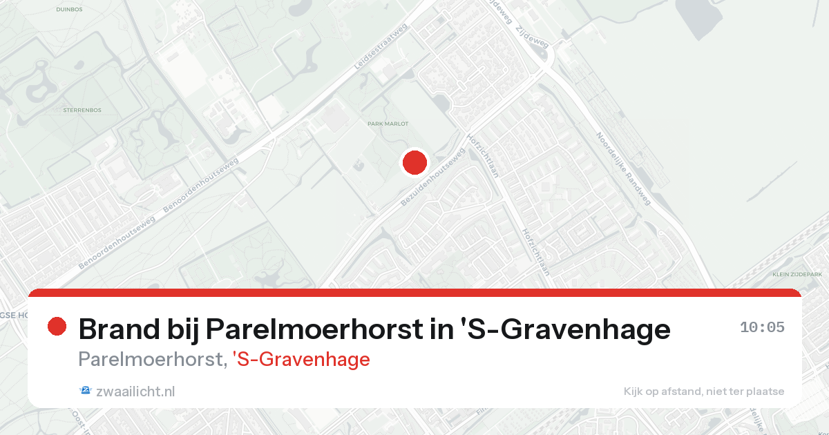 Brand bij Parelmoerhorst in 'S-Gravenhage — 15 aug 2026